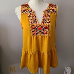 COPY - THML embroidered tank blouse Size large EUC